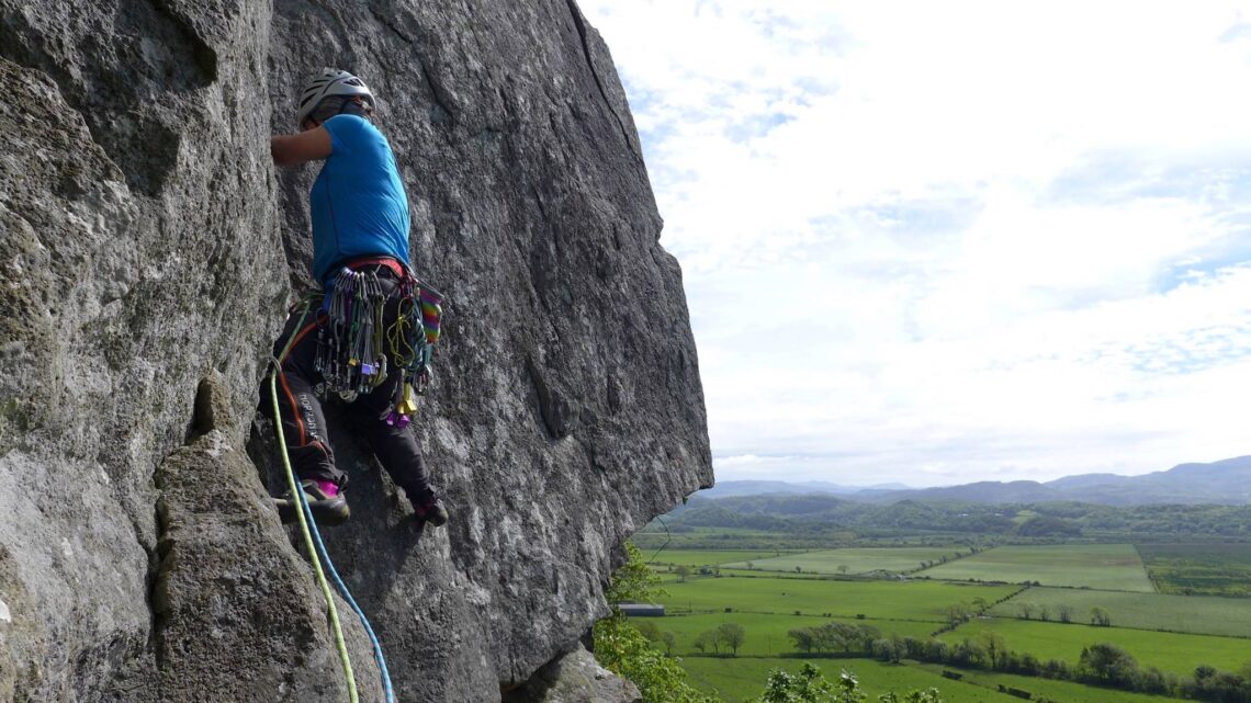 Trad climbing in Wales